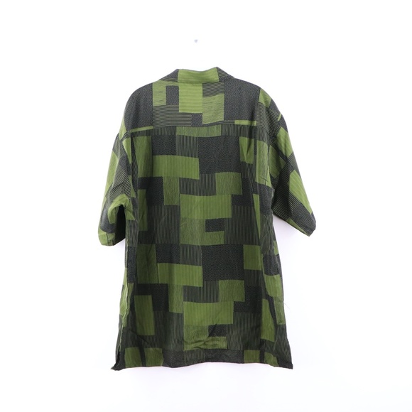 90s Streetwear Plaid Patchwork Button Shirt - Picture 5 of 8